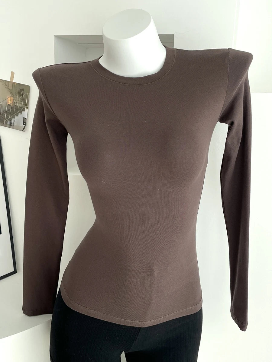 Solid Skinny Cotton T-shirt Pant Set Woman O-neck Long Sleeve Tee+Foldover Flare Yoga Pant Sport 2 Piece Sets Can mix and match