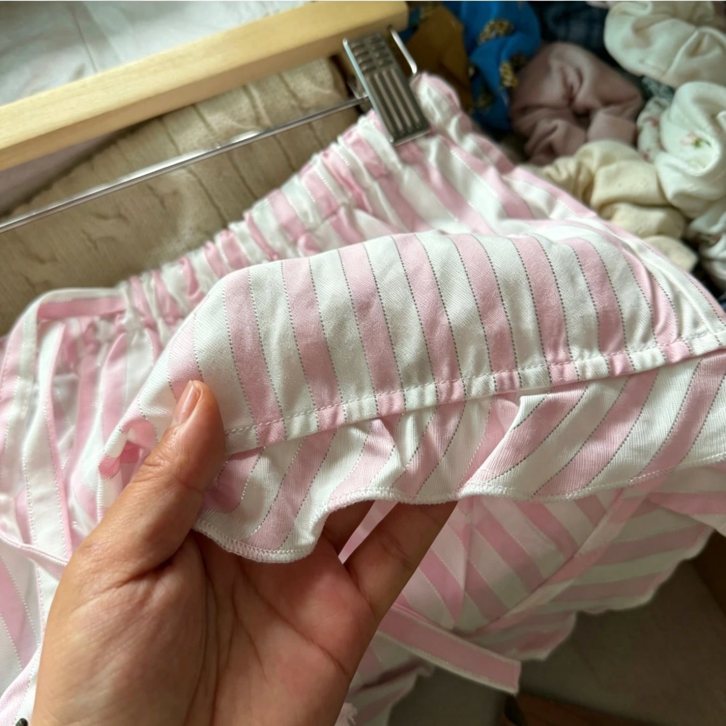 Pink Striped Puff Sleeves Tees Women Simple Pretty Versatile Blouse with Short Sleeve Tops Sweet Preppy Style Cute T-shirts Y2K