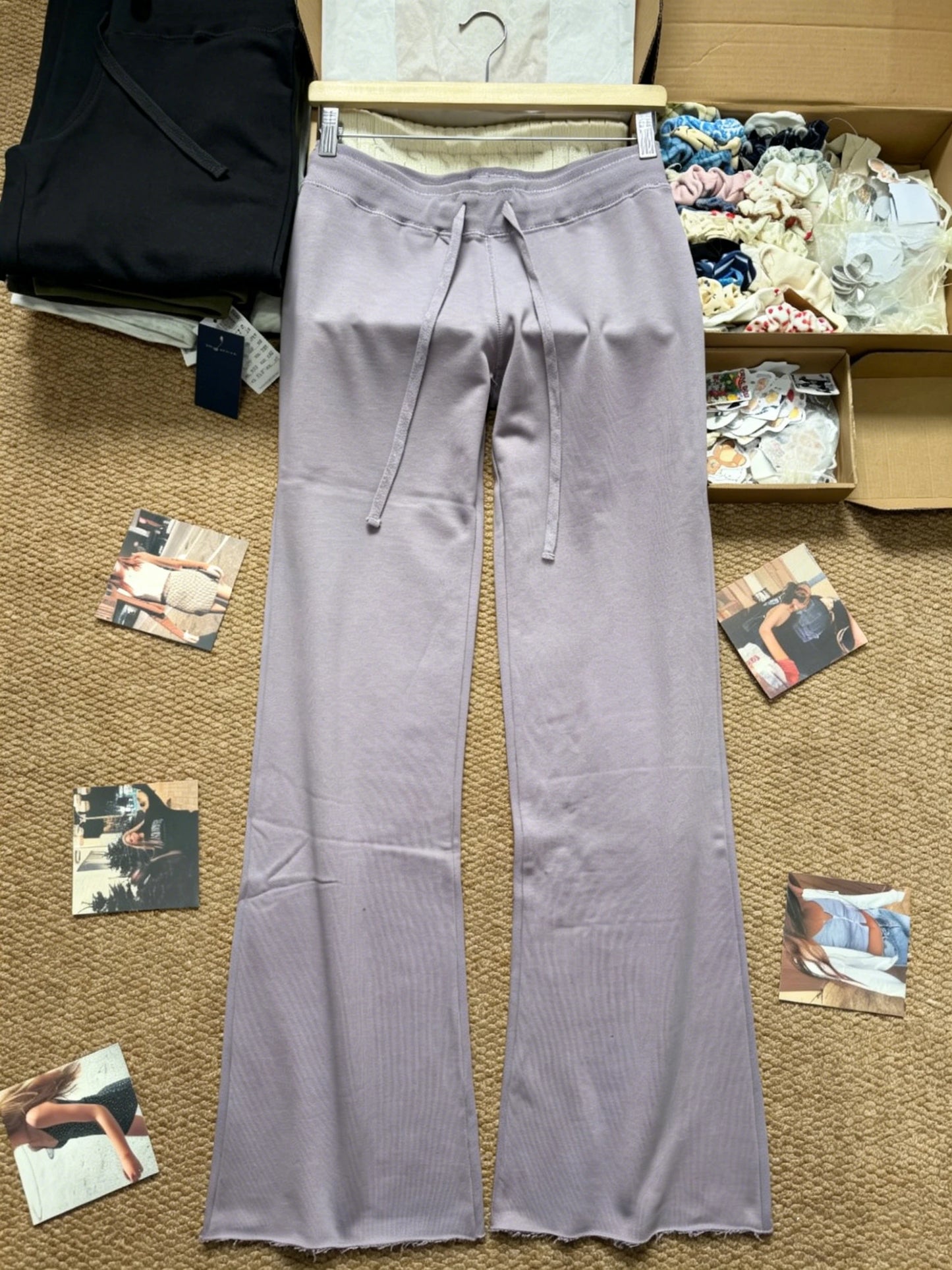 Solid Drawstring Joggers Sweatpants Women Spring Simple Basic Casual High Waist Wide Leg Pants Vintage Streetwear Loose Trousers