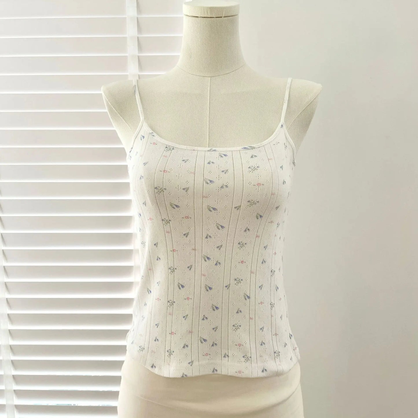 Floral Print Slim Cotton Camisole Women Summer Simple Streetwear Sleeveless Vests Female Cute Sweet Preppy Style Tank Tops Y2K