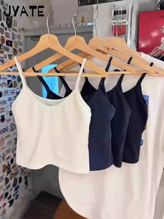 Simple Basic Solid U-neck Sleeveless Vests Women New Cotton Casual Streetwear Slim Sexy Tank Tops Harajuku Chic Cute Camis Y2K