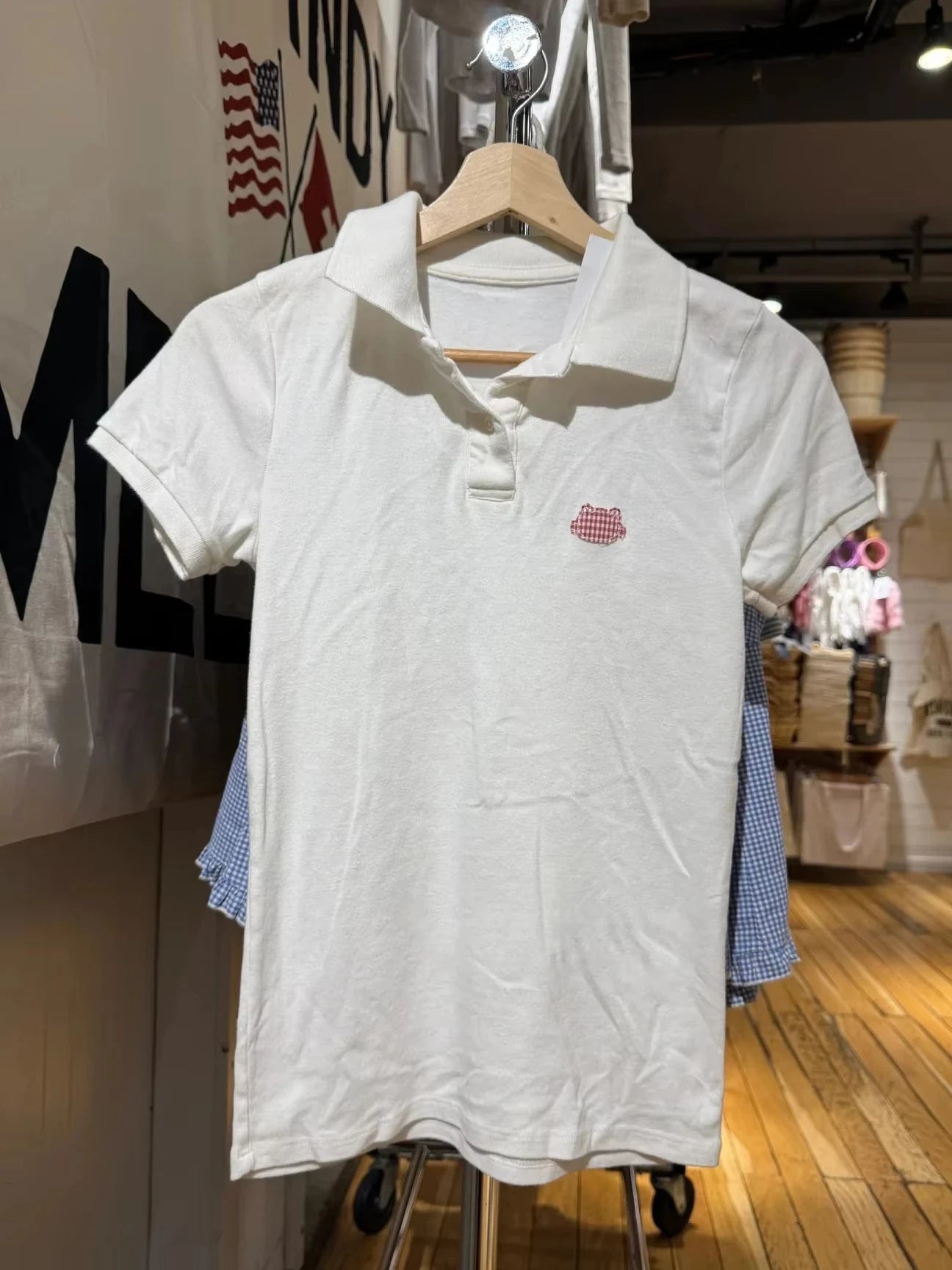 White Blue Patchwork Polo T-shirt Women Summer Cotton Turn Down Collar Short Sleeve Tees Sweet Preppy Style T Shirt Clothes Y2K