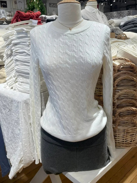 Sweet Solid Twist Knitted Crop Tops Women Autumn Casual Square Neck Slim Long Sleeve Pullover Cute Preppy Style Chic Sweaters