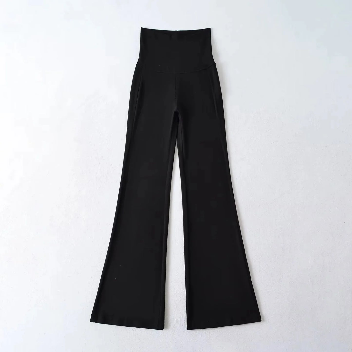 American Slim Knitted Yoga Pants Women Summer New Sexy Casual Elastic High Waist Flare Pant Sweet Streetwear Straight Trousers