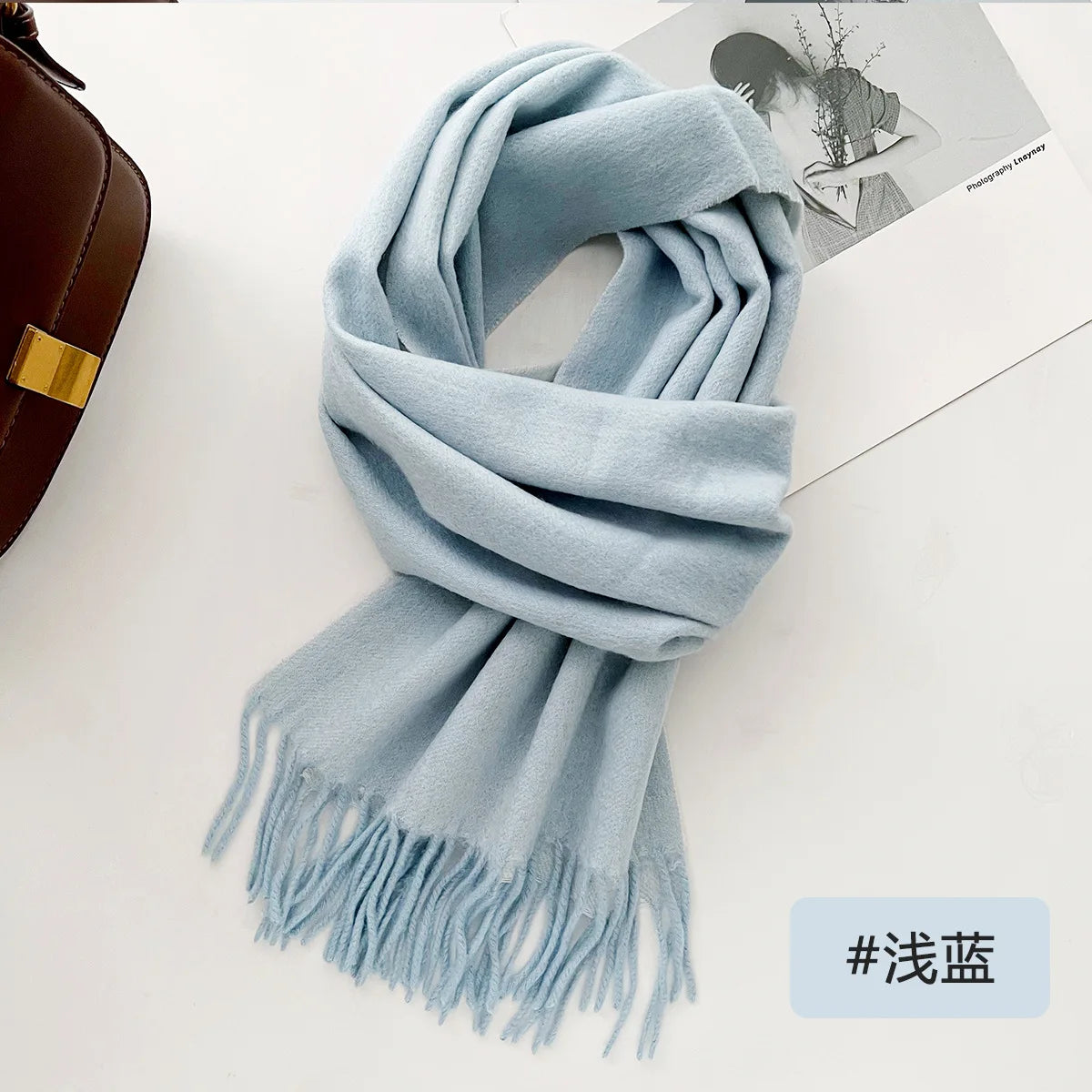 New Solid Tassel Knitted Scarf Women Winter/fall Unisex Warm Wool Long Size Vintage Casual All-match Preppy Style Scarves Y2K