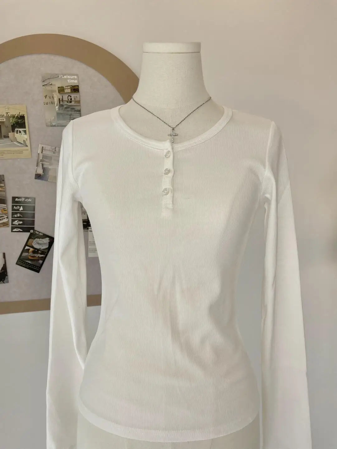 Sweet Solid Hollow Out T-shirts Femme Y2K Button Casual Basic Slim Long Sleeve Tees Women Preppy Style Vintage Cute Tops Clothes