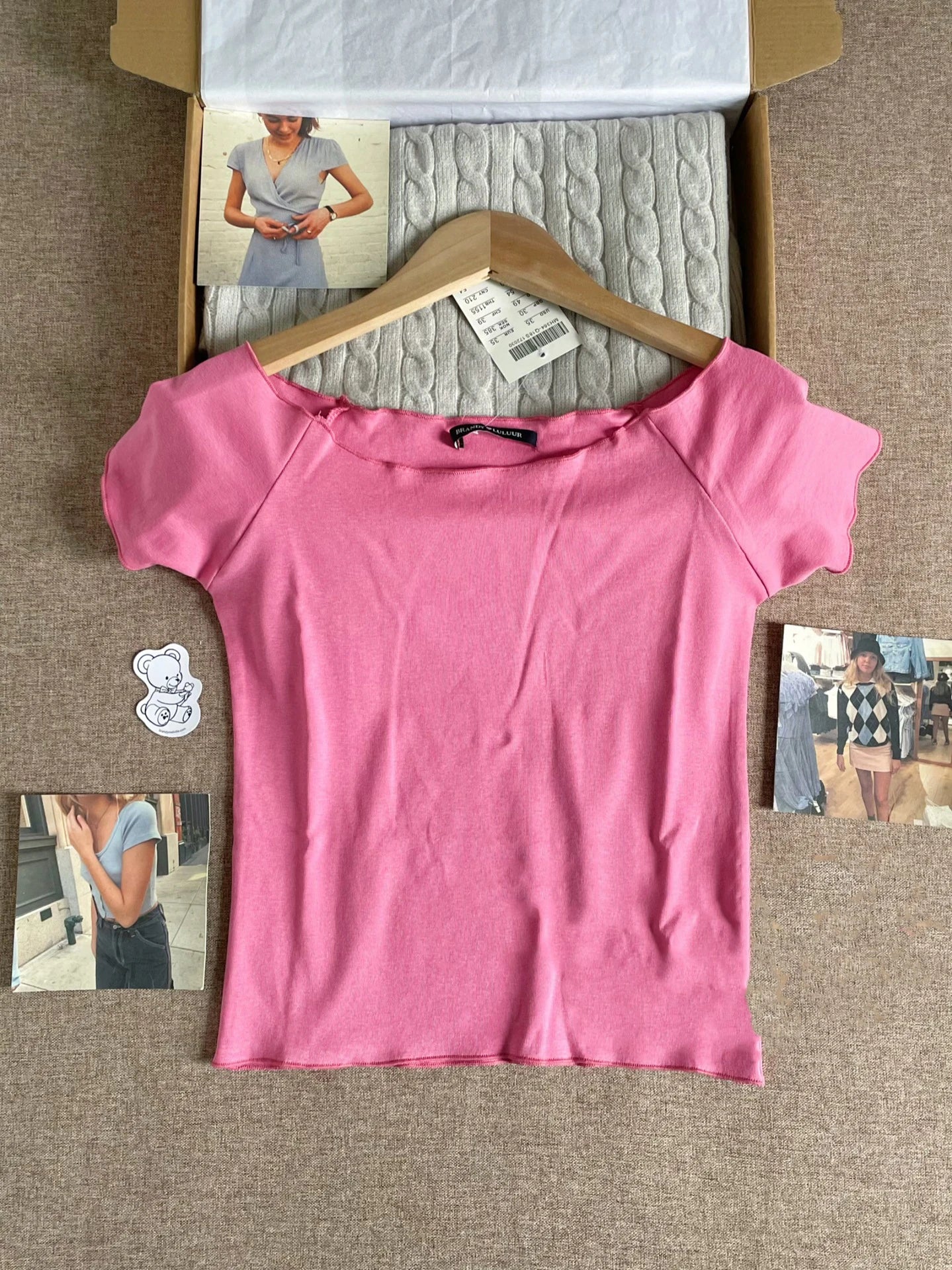 Electric Blue Slash Neck Crop Tops Women Simple All-match Cotton Slim Raw Hem T-shirts Vintage Preppy Style Cropped Tees New