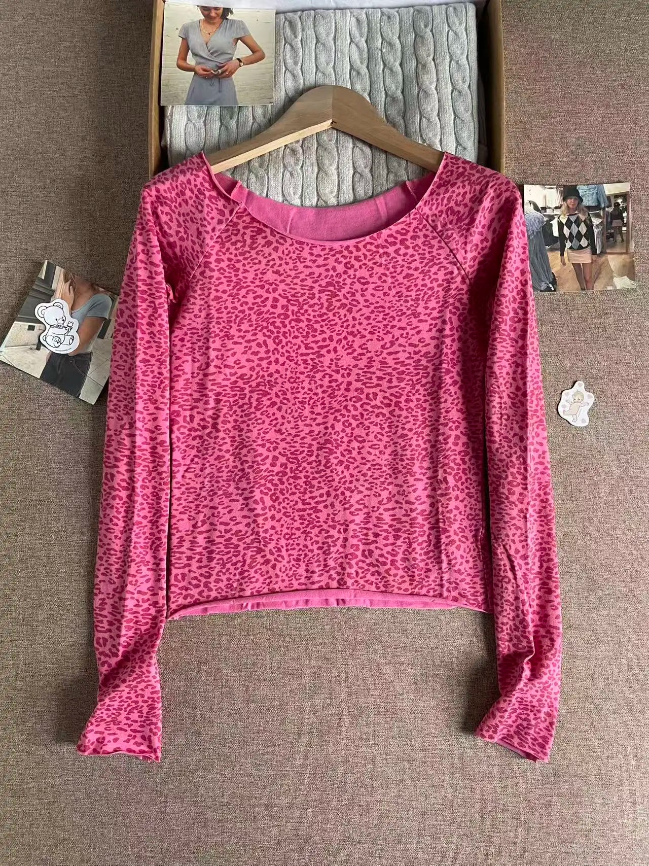 Leopard Print Collection T-shirts Women Summer Cotton Slim Small Flying Sleeves Vests Female American Vintage Sweet Tops Y2K