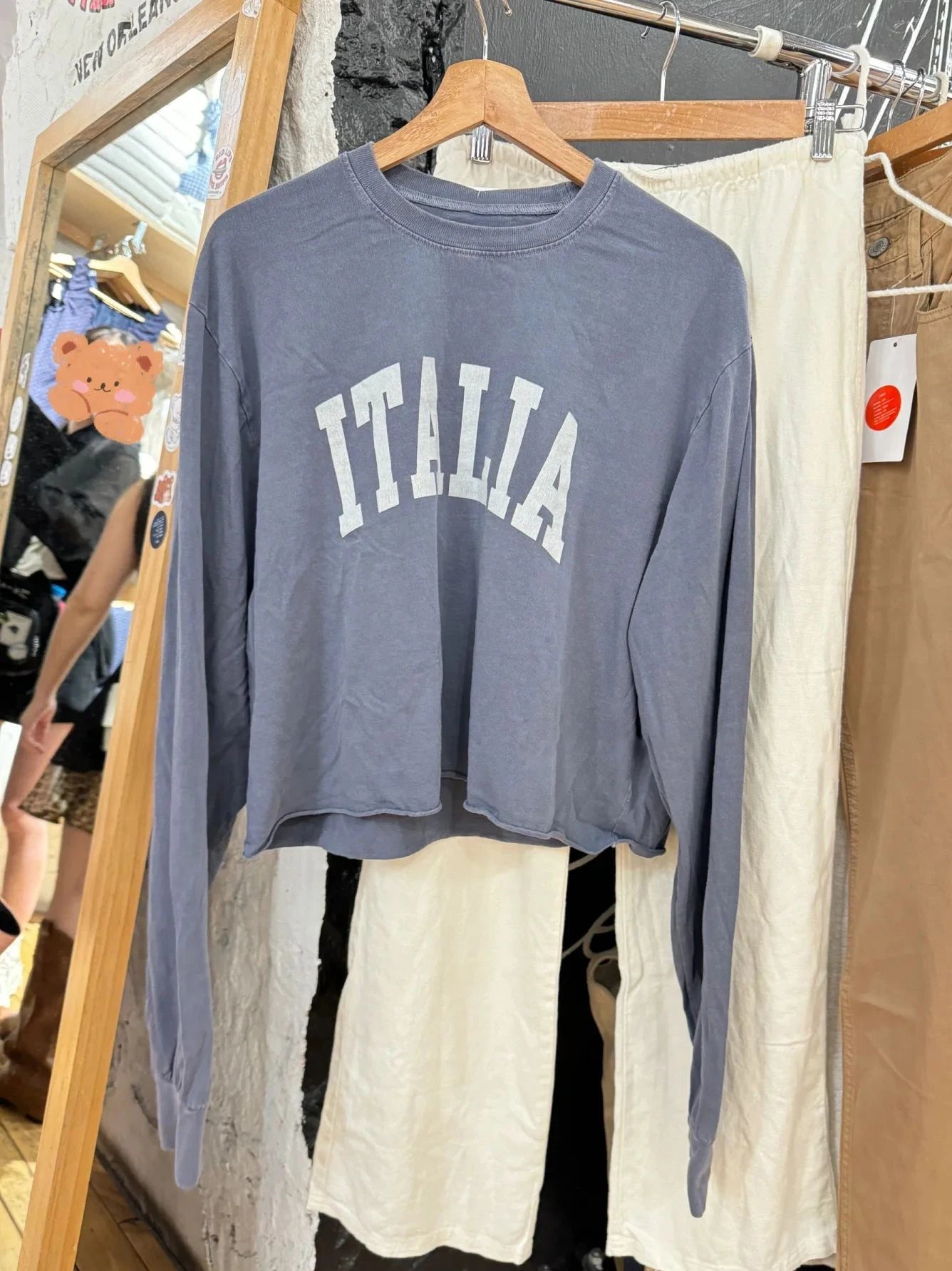 Vintage Letter Print Raw Hem Long Sleeve T-Shirts Women Autumn Streetwear O-Neck Loose Crop Tops Casual Vintage Sweet Tees Y2K