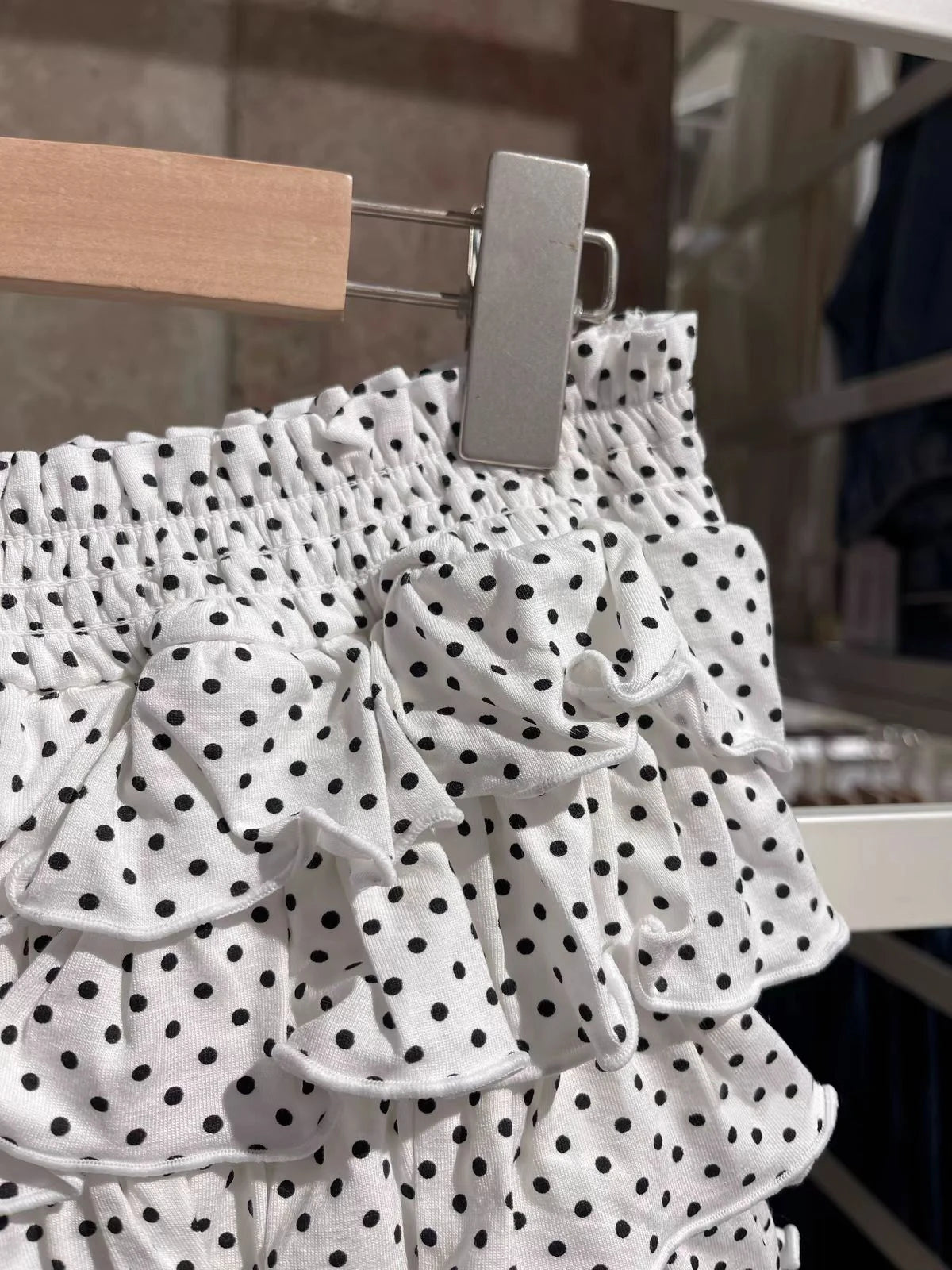 Polka Dot Tiered Skirts Women Summer Elastic Low Waist Lining Ruffles Short Faldas Vintage Sweet Ballet Preppy Style Skirt Y2K