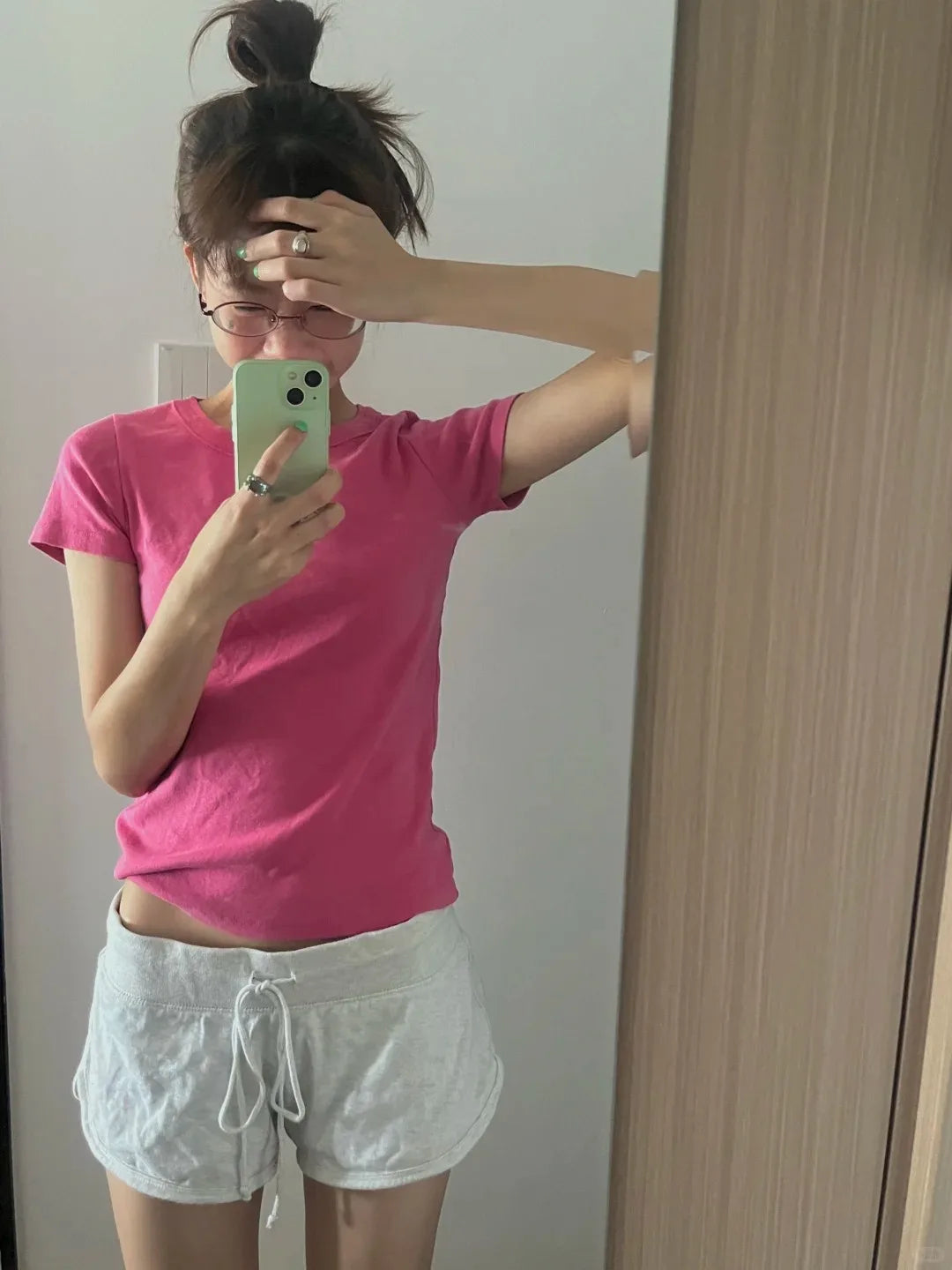 Rose Red Round Neck T-shirt Women Summer Simple Basic Slim Short Sleeve Cotton Classic Tees Female Streetwear Y2K Sweet Crop Top