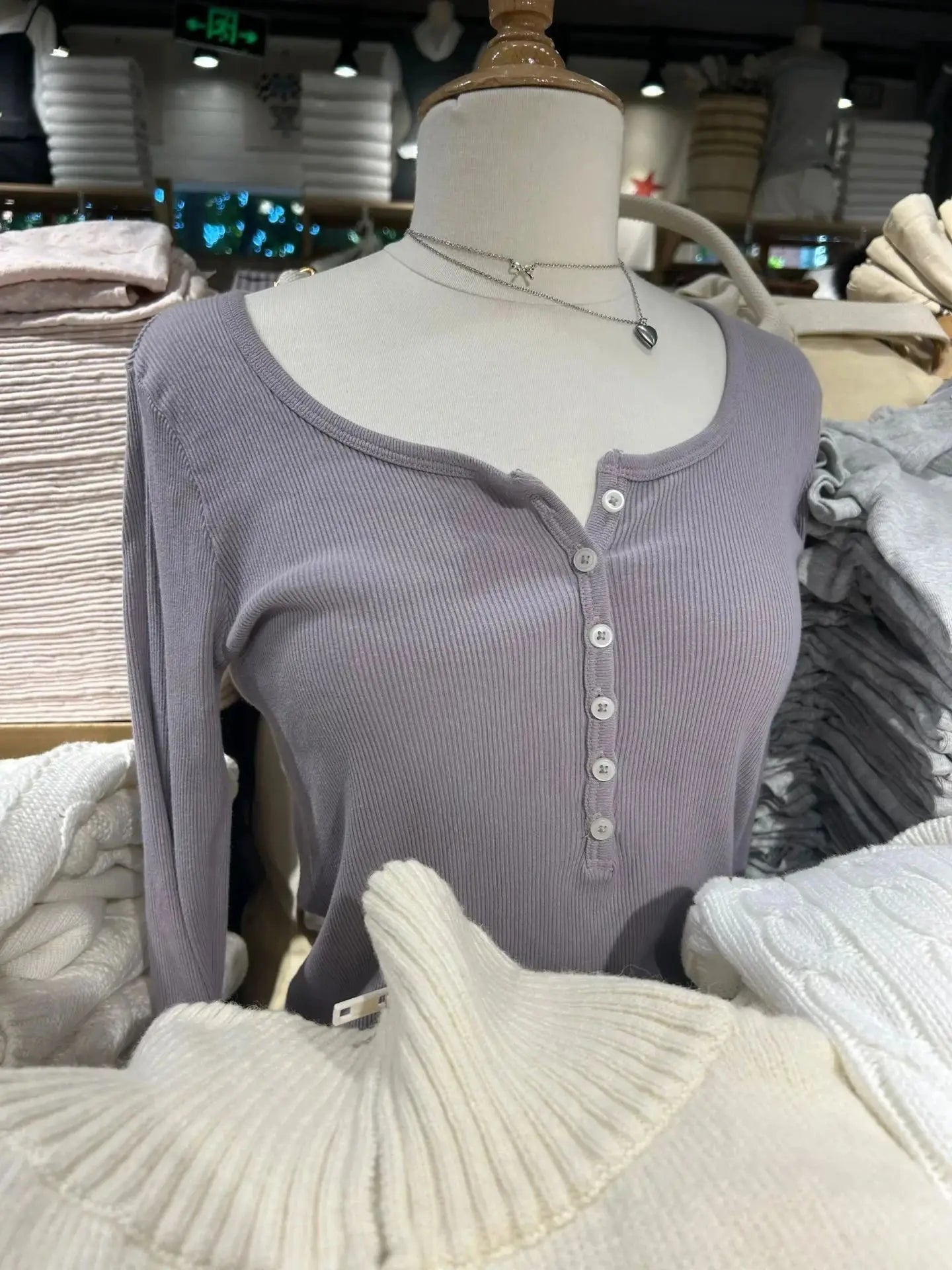 Multiple Colors Basic Long Sleeve Tshirt Autumn O-neck Six Buttons Ribbed Woman's T-shirt Casual Simple Cotton Slim Tee Tops y2k