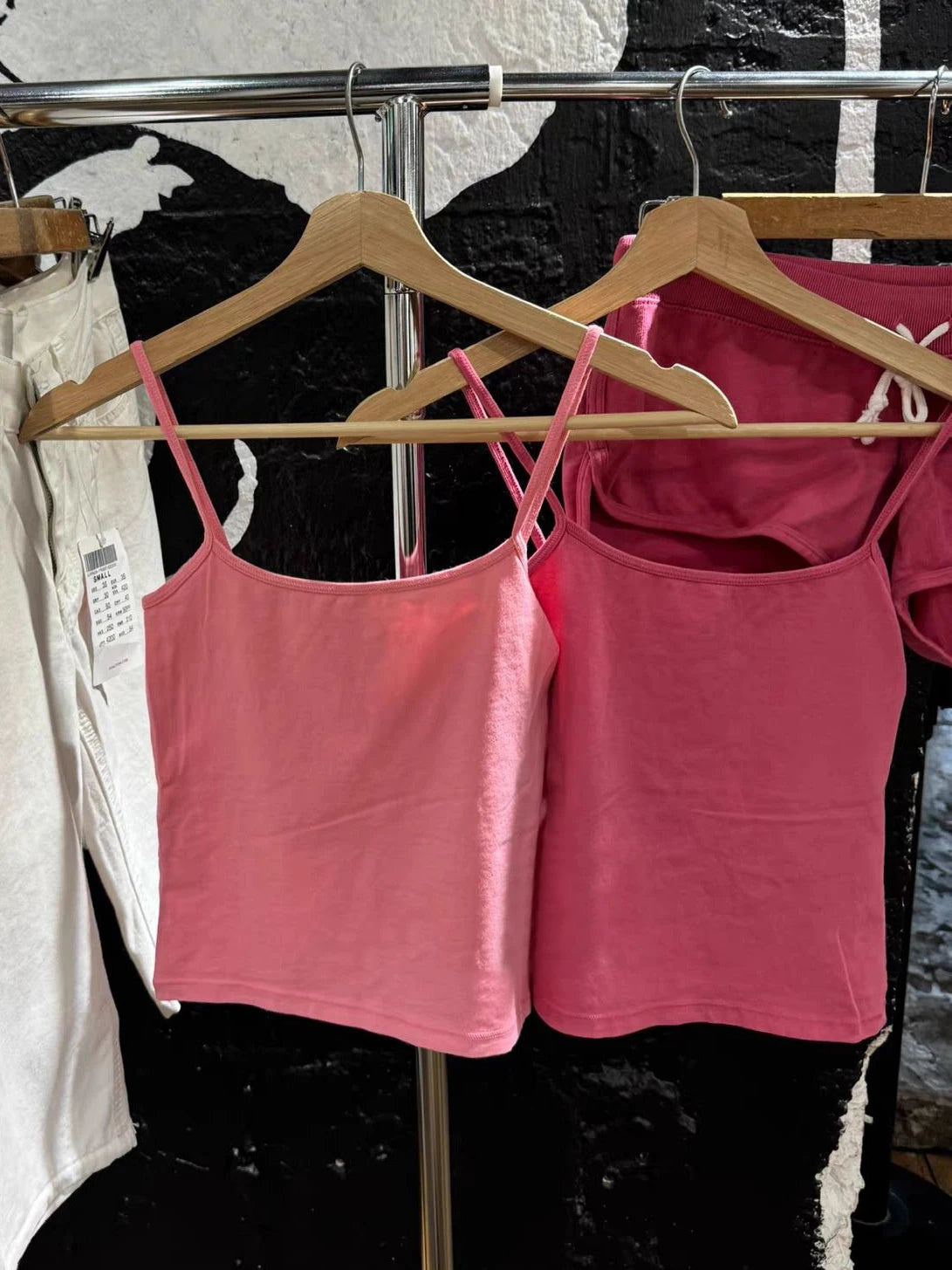 Rose Red Slim Crop Top for Woman Summer Solid Simple Cotton Basic Tank Tops Casual Preppy Style Sweet All-match Cropped Camis