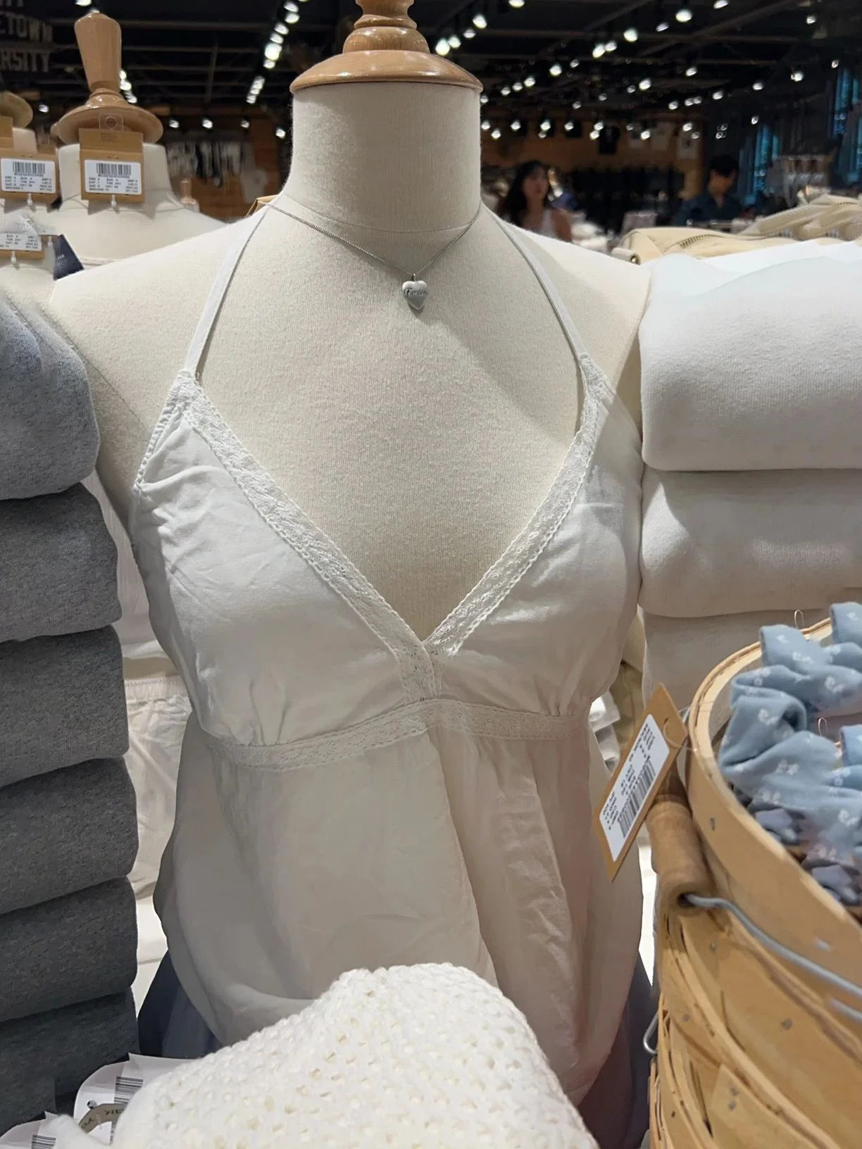 Sweet Lace Trim Lace-up Halter Tank Tops Women White Sexy V-neck Backless Cotton Camisole Casual Preppy Style Crop Top Y2K New