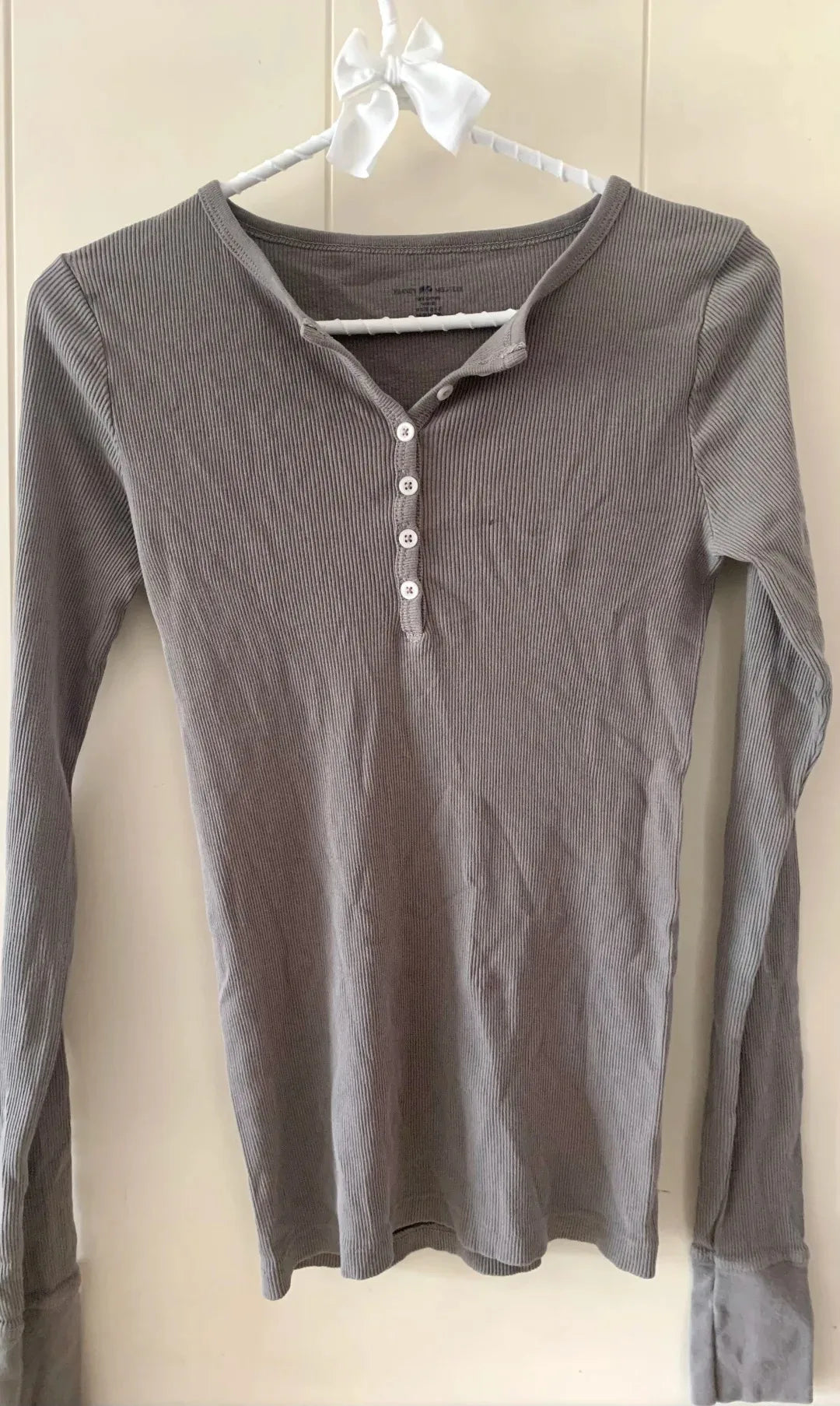 Vintage Solid Buttons Long Sleeve Tee Women Autumn Casual O-Neck Ribbed Cotton Slim Tops Sweet Preppy Style Chic T-shirts Y2K