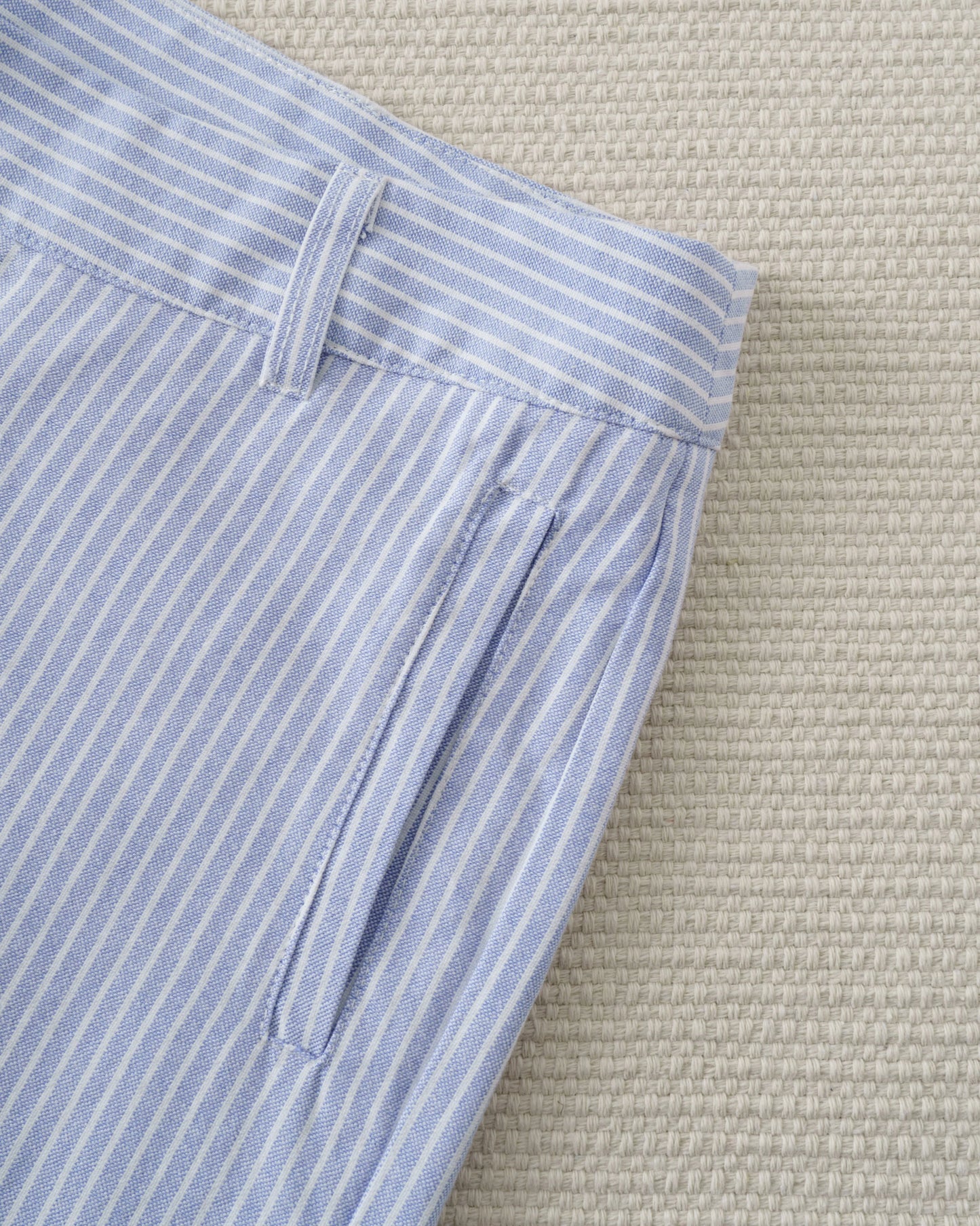 Blue Striped Blouse T-shirt Short Set Women Summer Buttons Slim Tees+Straight Sweatshorts Outfits Sweet Home Pajama 2 Piece Sets