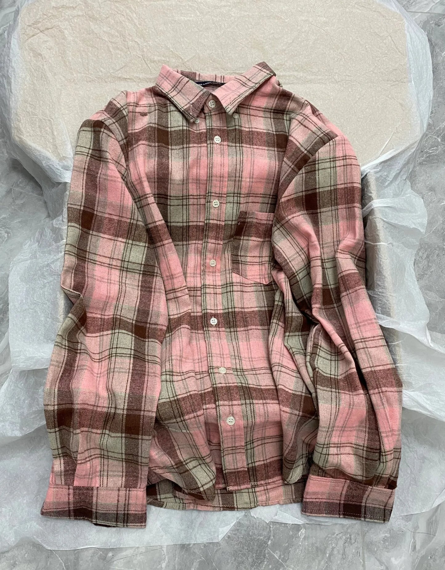Retro Red Plaid Button Loose T-shirts Women Cotton Turn Down Collar Casual Simple Tees Coat Vintage Chic Streetwear Blouse Y2K