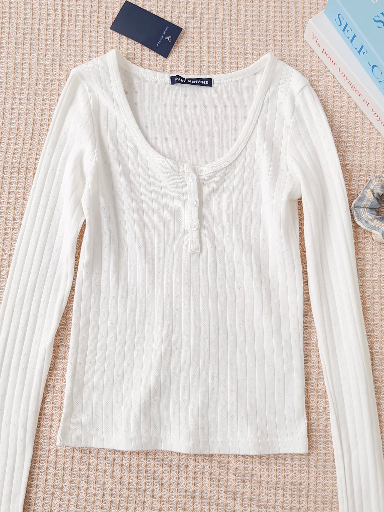 Sweet Pink Hollow Out Cute Cotton T-shirts Femme Button Casual Slim Long Sleeve Tees Women Basic Chic Vintage Tops Clothes Y2K