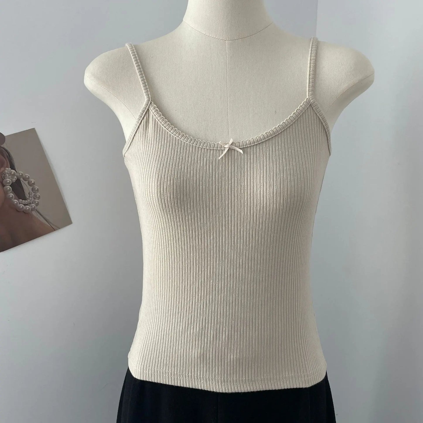 Sweet Solid Lace Trim Slim Tank Top Women Summer Casual Sleeveless Cotton Slim U collar Camis Cute Basic All-match Vest Tops Y2K