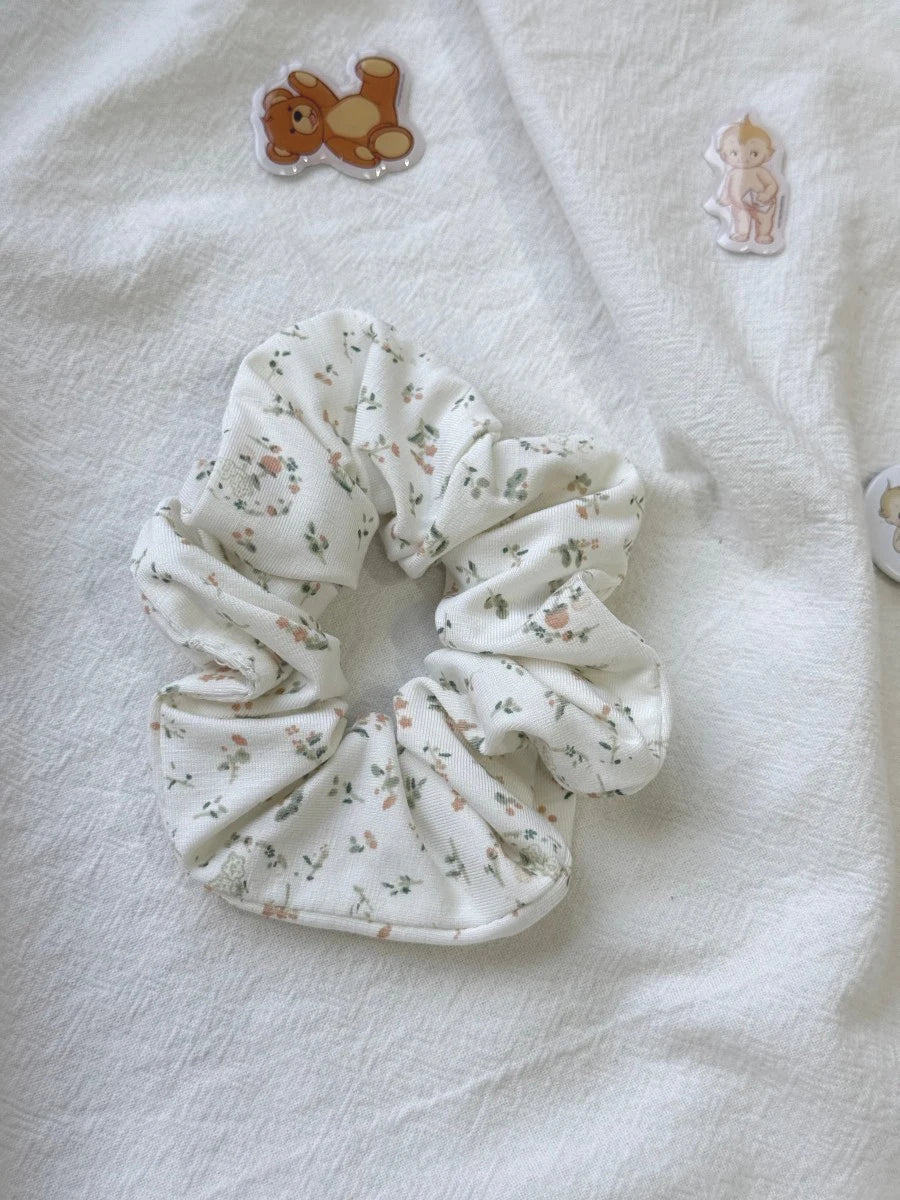 1 PCS Floral Print Elastic Hair Bands Women Multicolor Large Only One Scrunchie Sweet Cute Preppy Style Hair Accessories Y2K New