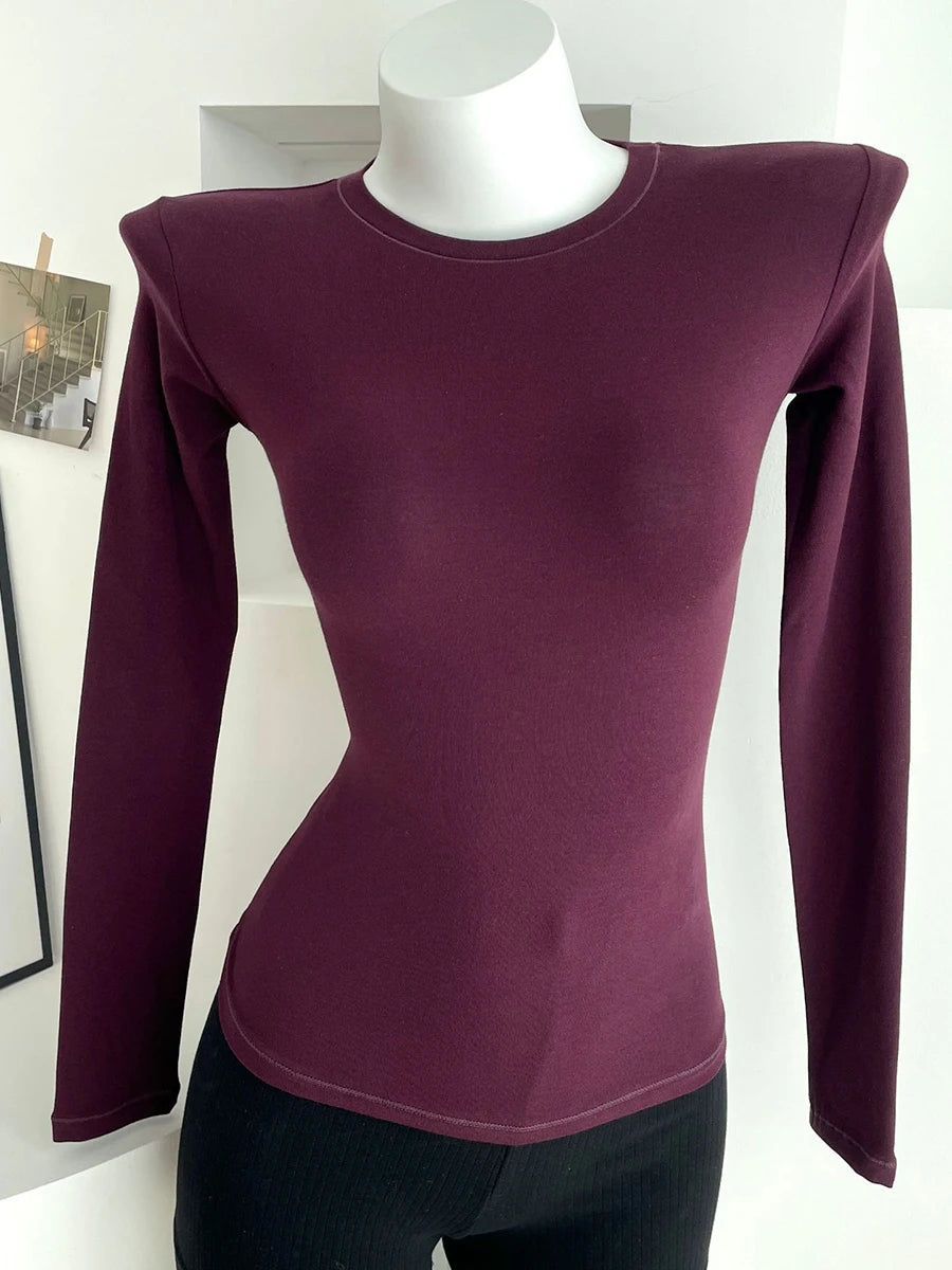 Solid Skinny Cotton T-shirt Pant Set Woman O-neck Long Sleeve Tee+Foldover Flare Yoga Pant Sport 2 Piece Sets Can mix and match