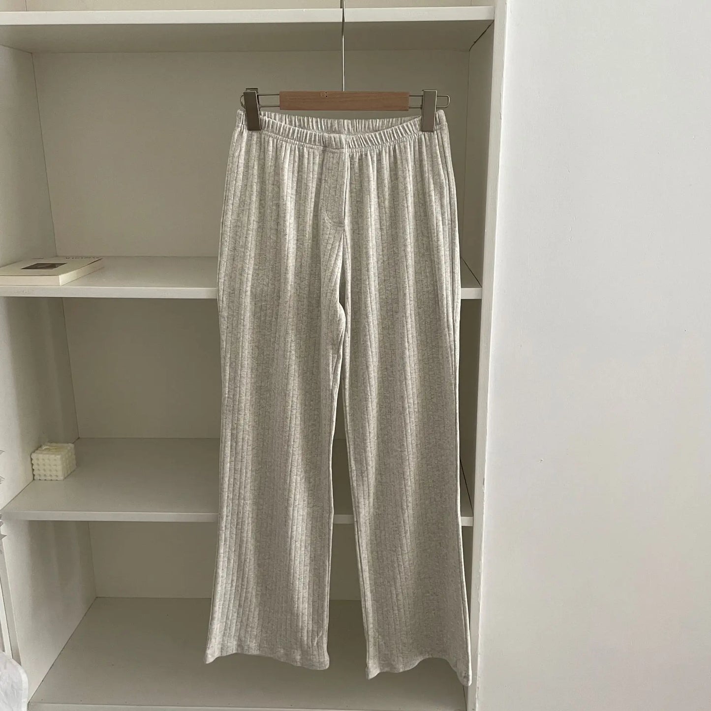 Sweet Solid Cotton Home Pant Women All-match Soft Elastic High Waist Pajama Trousers Vintage Preppy Style SImple Y2K Long Pants