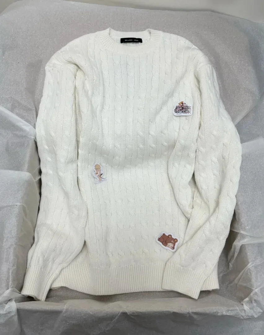 Twisted Flower Sweaters Women Autumn O-neck Cotton Casual Loose Long Sleeve Knitted Tops Vintage Preppy Style Sweet Pullover y2k