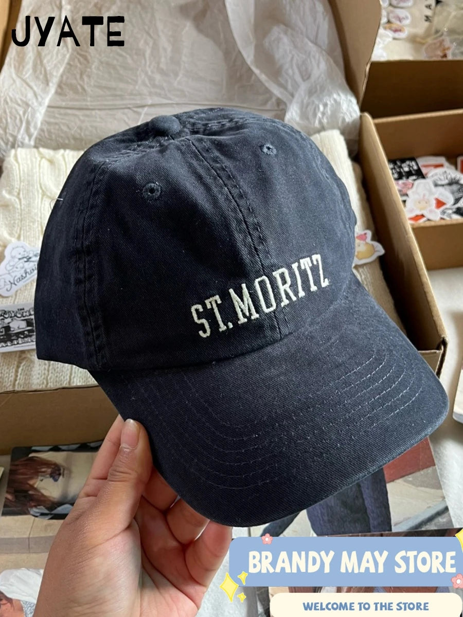 New Letter Embroidery Red Baseball Cap Women Casual Street Cartoon Sunscreen Hat Femme Vintage Preppy Style Snapback Hats Y2K