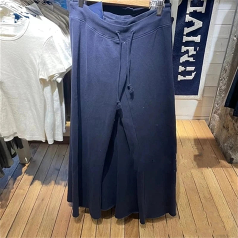 Camouflage Drawstring Joggers Sweatpants Women Streetwear Casual High Waist Wide Leg Pants Vintage Preppy Style Loose Trousers