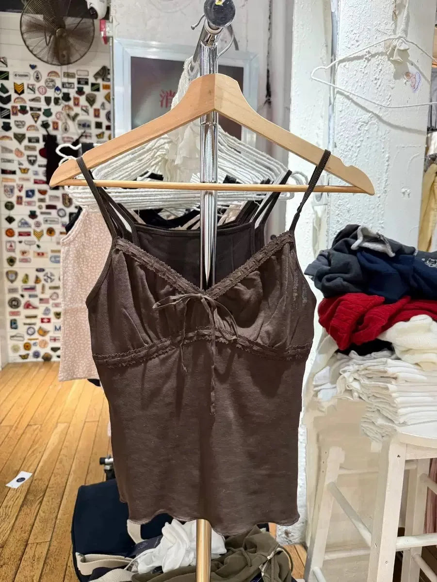 Vintage Solid Folds V-neck Tank Tops Women Summer Casual Slim Lace-up Sleeveless Vests Cute Preppy Style Simple Camisole Y2K
