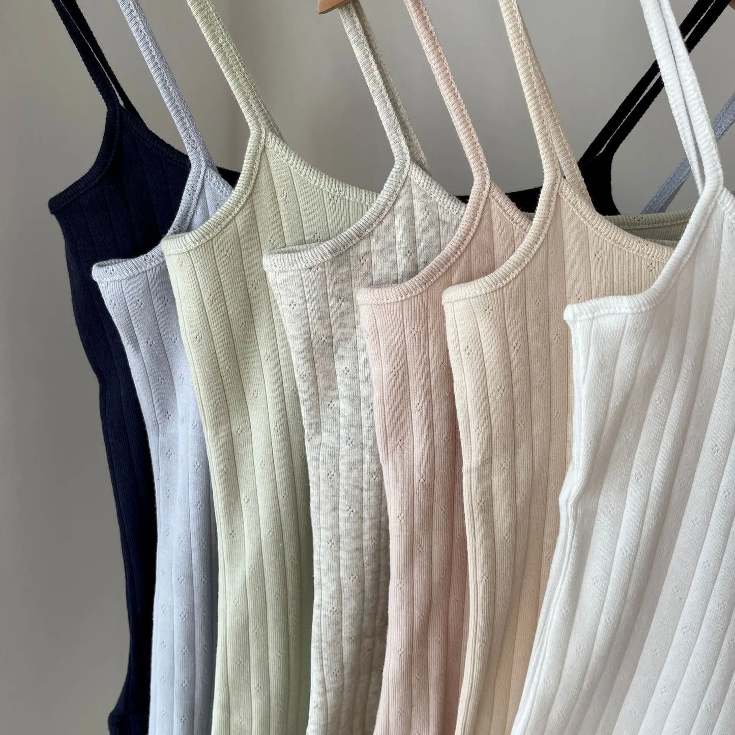 Eyelet Solid Slim Camisole Women Summer Chic Streetwear Cotton Sleeveless Vests Sweet Simple All-match Tank Tops Y2K
