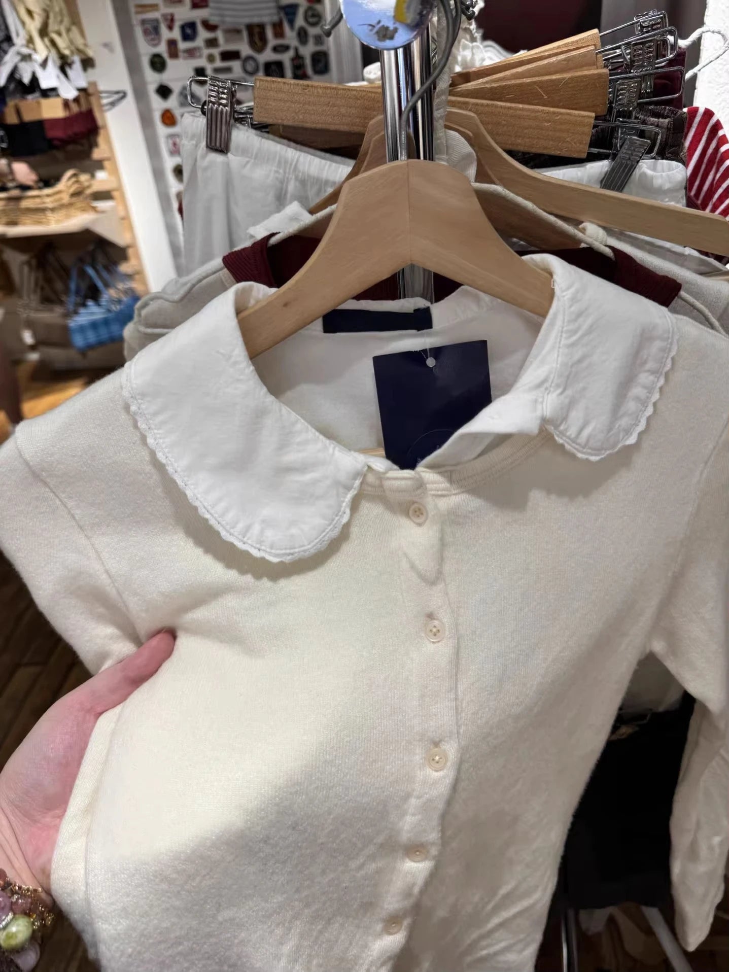 Beige Knitted Long Sleeve T-shirt Autumn New Cute O-neck Single Breasted Cotton Slim Tees Women Simple All-match Sweet T Shirts