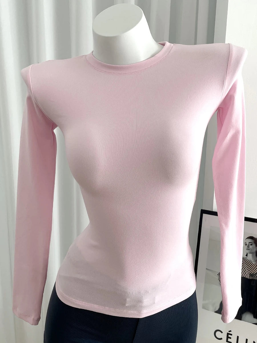 Solid Skinny Cotton T-shirt Pant Set Woman O-neck Long Sleeve Tee+Foldover Flare Yoga Pant Sport 2 Piece Sets Can mix and match