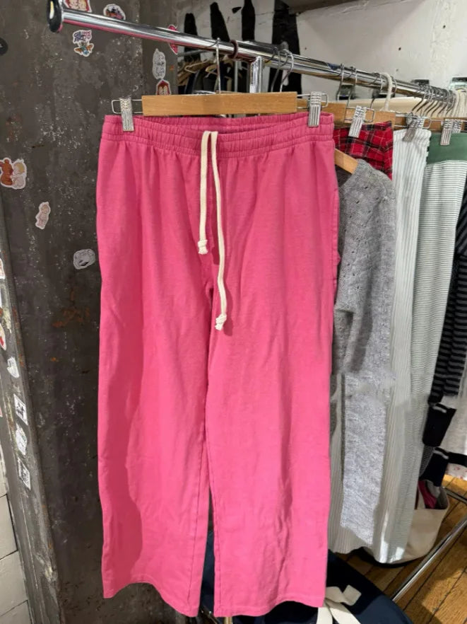 Red Vintage Drawstring Straight Sweatpants Women Chic High Waist Cotton Simple Sport Long Pant Sweet Casual Y2K Sweatpants New