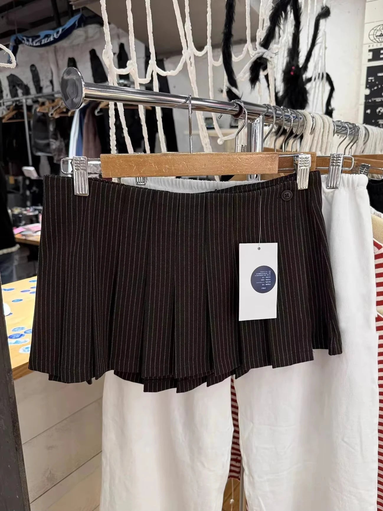 Striped Sexy Low Waist Skirts Women Spring Coffee Aesthetic Chic Button Mini Skirt Sweet Retro Cute Preppy Style Faldas Y2K