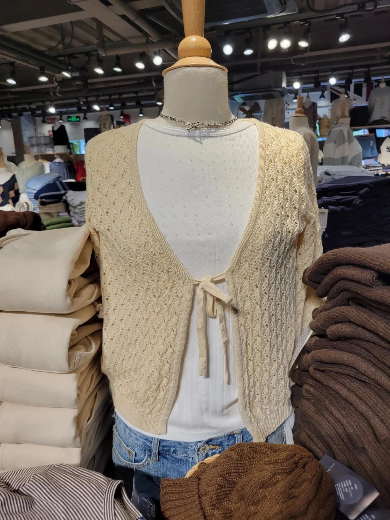 New Hollow Out Lace-up Long Sleeve T-shirt Cardigan Women Casual V-neck Solid Cotton Slim Smock Simple Sweet Basic Tee Y2K Tops