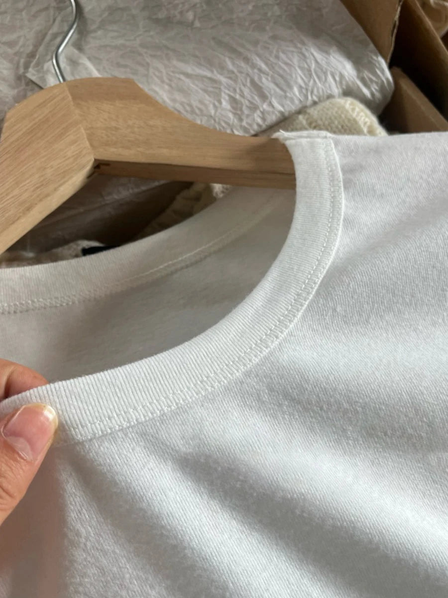 Cute Angel Print Long Sleeve T-shirt Women Autumn O-Neck Cotton Slim Tee Shirt Vintage Streetwear Sweet Shirts Y2K Tops New