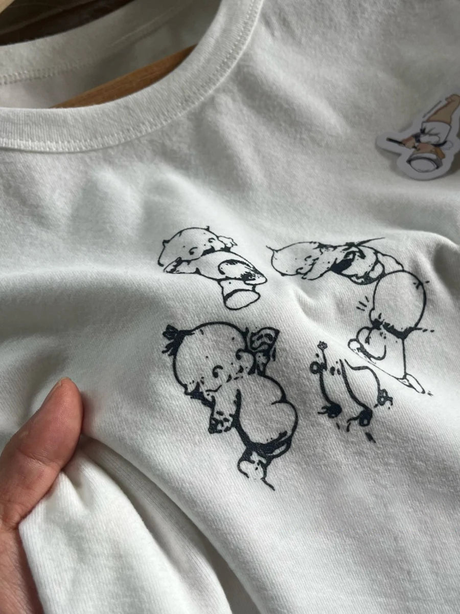 New Cute Angel Baby Print Long Sleeve T-shirt Women Autumn O-Neck Cotton Slim Tee Shirt Vintage Streetwear Sweet Shirts Y2K Tops
