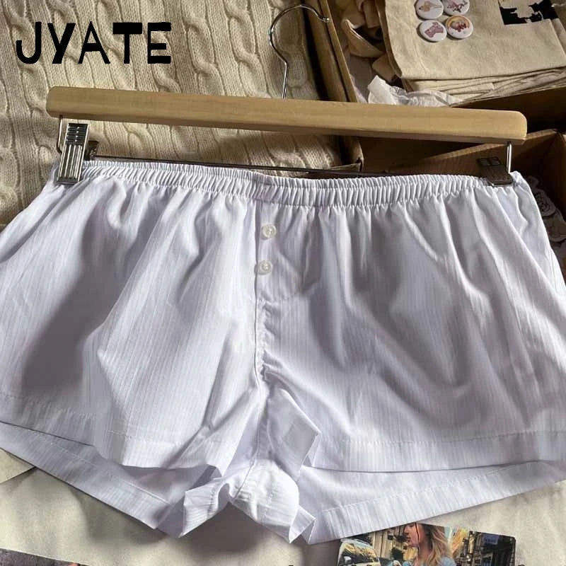 Floral Print Buttons Shorts Pant Women Summer Cotton Simple Elastic High Waist Home Underwear Casual Streetwear Chic Shorts Y2K