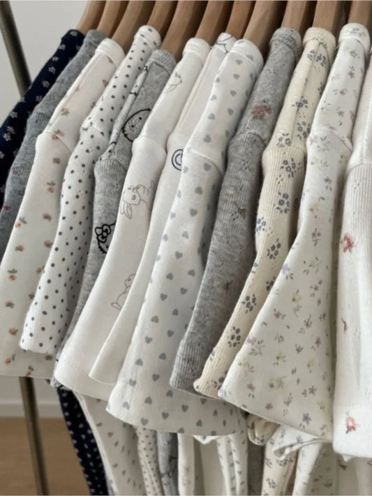 Eyelet Floral Print T-shirt Woman Summer Cotton Basic Round Neck Short Sleeve Tee Shirts Cute Sweet All-match Tshirt Y2K Tops
