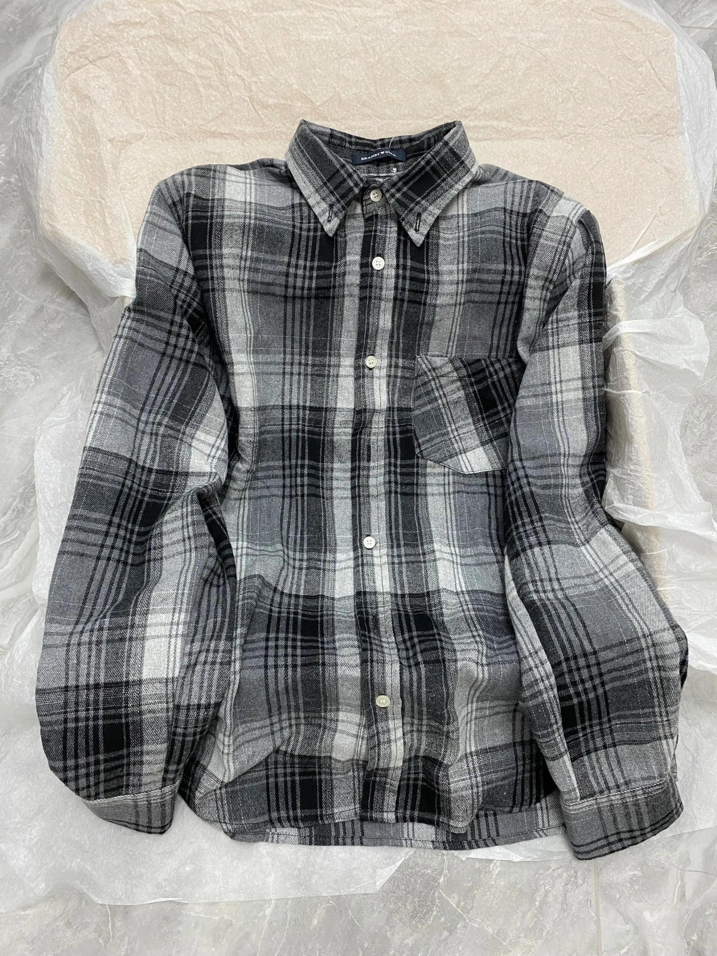 Retro Red Plaid Button Loose T-shirts Women Cotton Turn Down Collar Casual Simple Tees Coat Vintage Chic Streetwear Blouse Y2K
