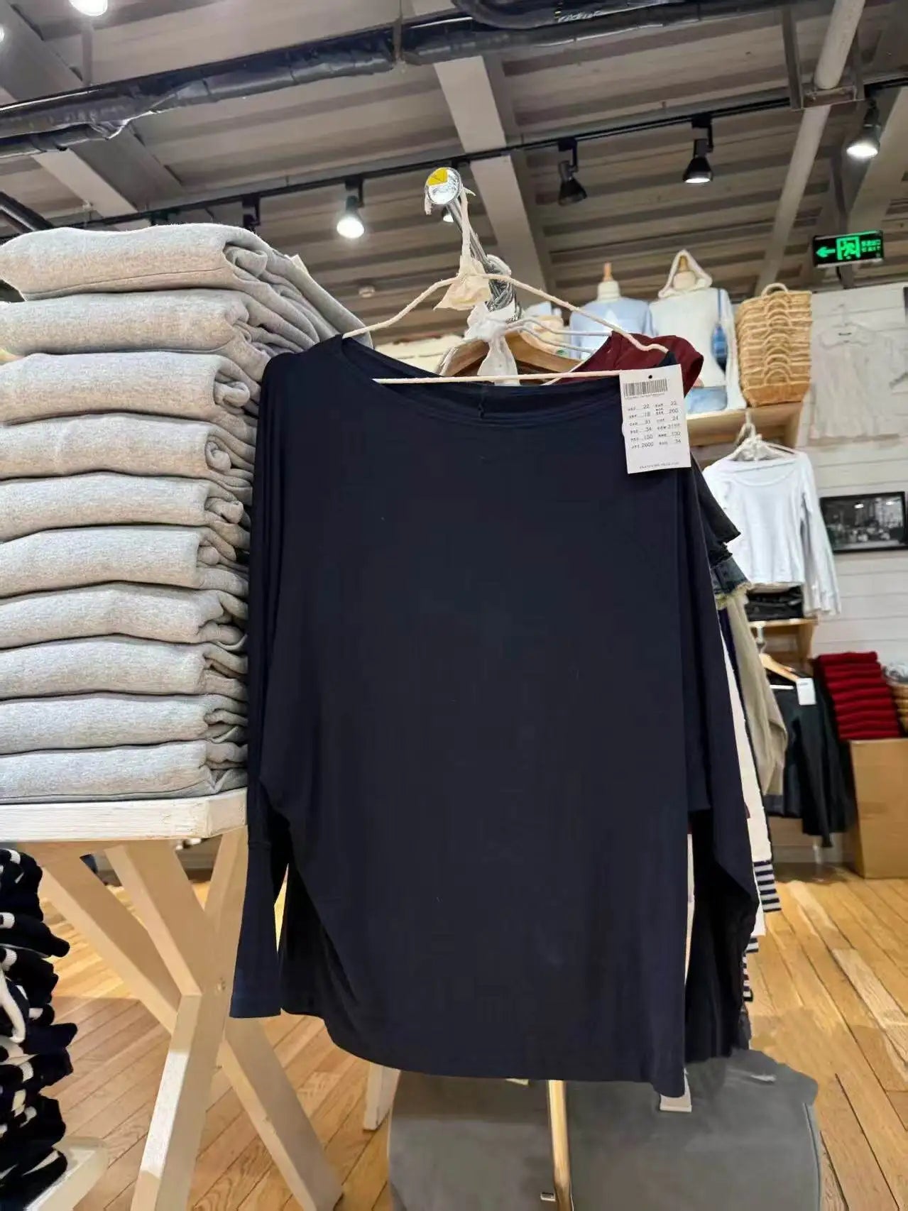 Black Long Batwing Sleeve T-shirts Women Elegant Sweet Slash Neck Cotton Tee Shirts Vintage Simple All-match Tshirts Y2k Tops