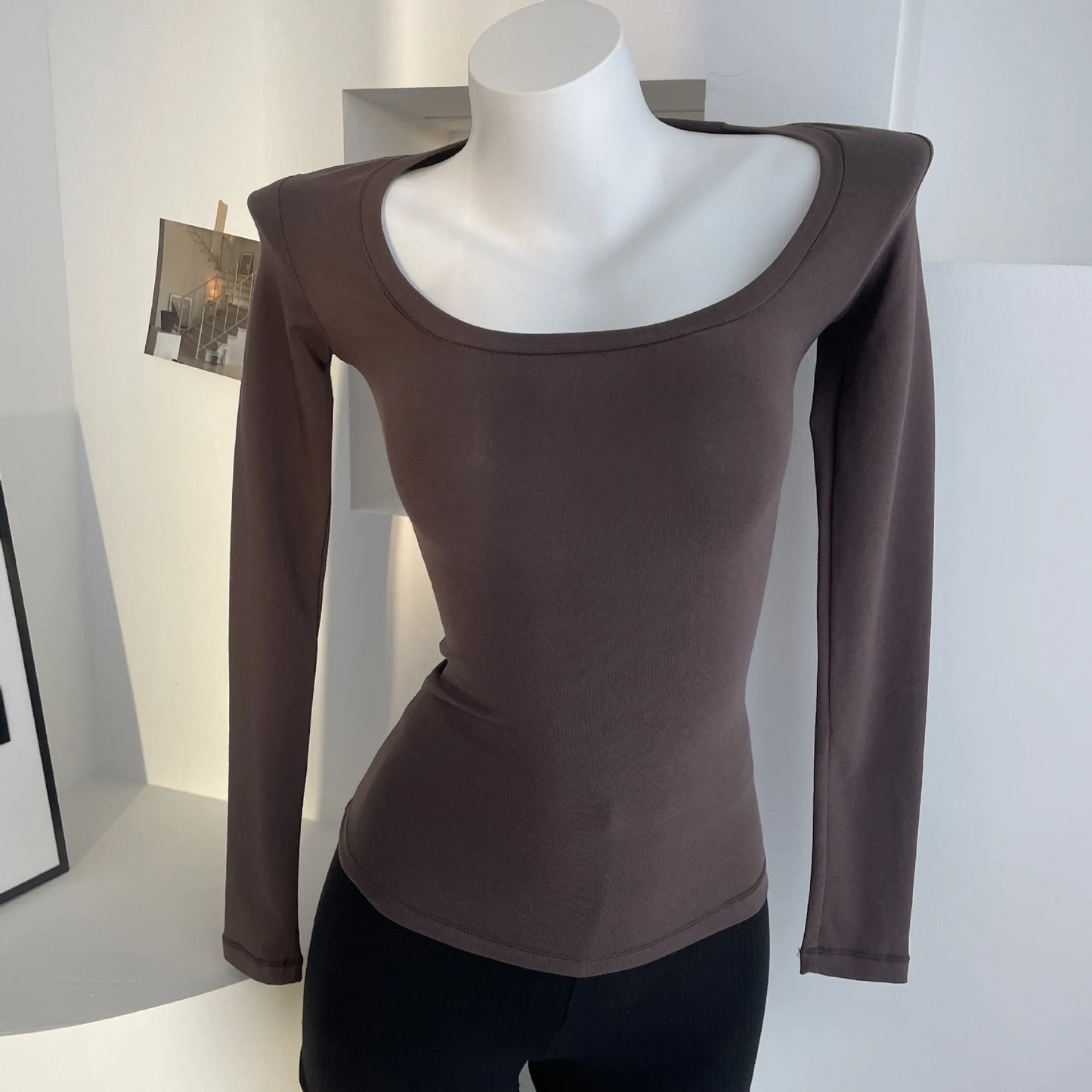 Solid Skinny Cotton T-shirt Women Casual Simple All-match O-neck Yoga Long Sleeve Tees Female Elegant Sweet Basic Sport T-shirts