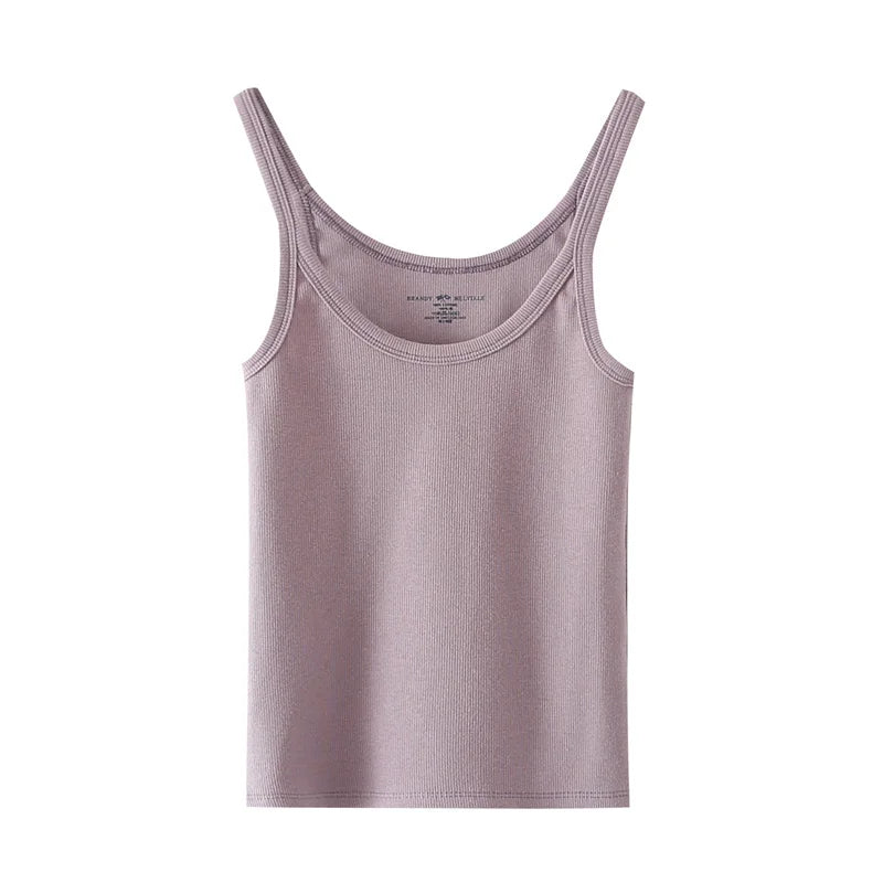 Simple Basic Ribbed Tank Tops Women Summer New Streetwear Casual Slim U-neck Sleeveless Vests Sweet Vintage All-match Camisole