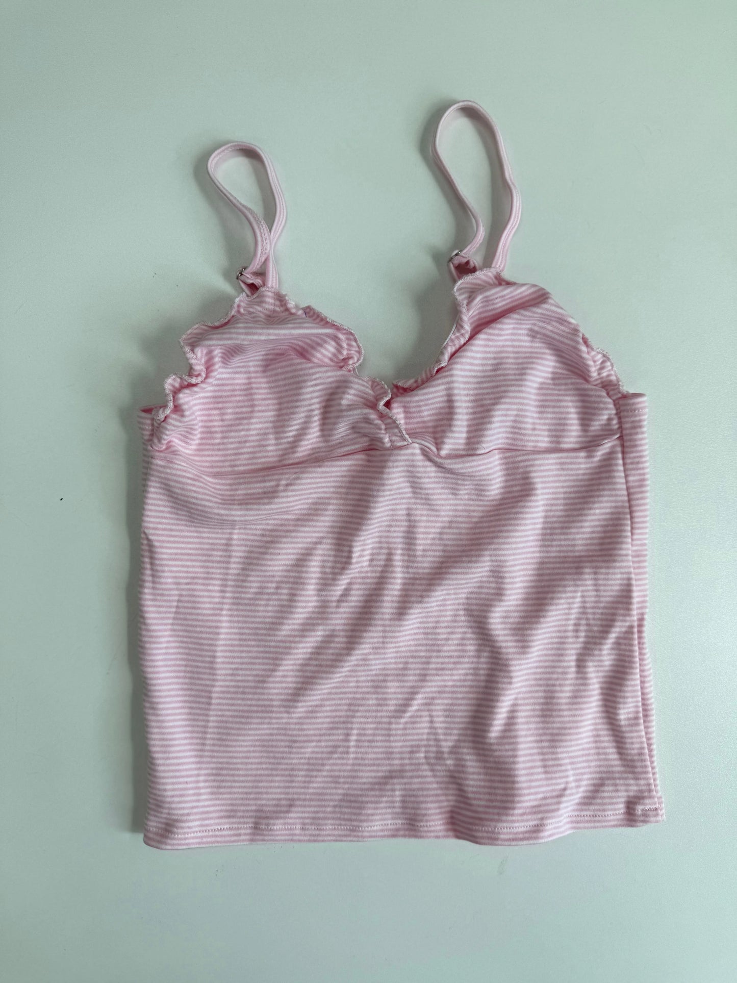 Pink Striped Fungus Tank Shorts Pajama Sets Women New V-neck Slim Camisole+eyelet Sweatshorts Sweet Cotton Home 2 Piece Outfit