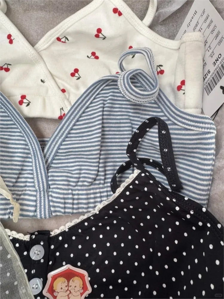 Cute Pattern Print Slim Bra Top Women Summer Sweet Cotton Sexy Camis Tank Tops Female Cute Y2K Clothes Streetwear Pajama Vest