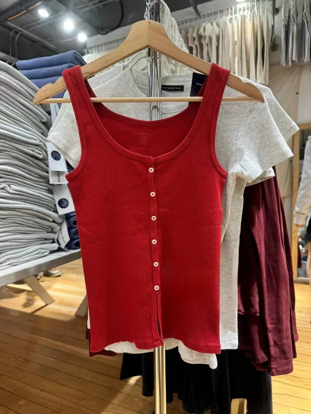 Solid Ribbed Slim Tank Tops Women Streetwear Simple Basic Cotton Buttons Sleeveless Top Female Casual Sweet All-match Y2k Vest