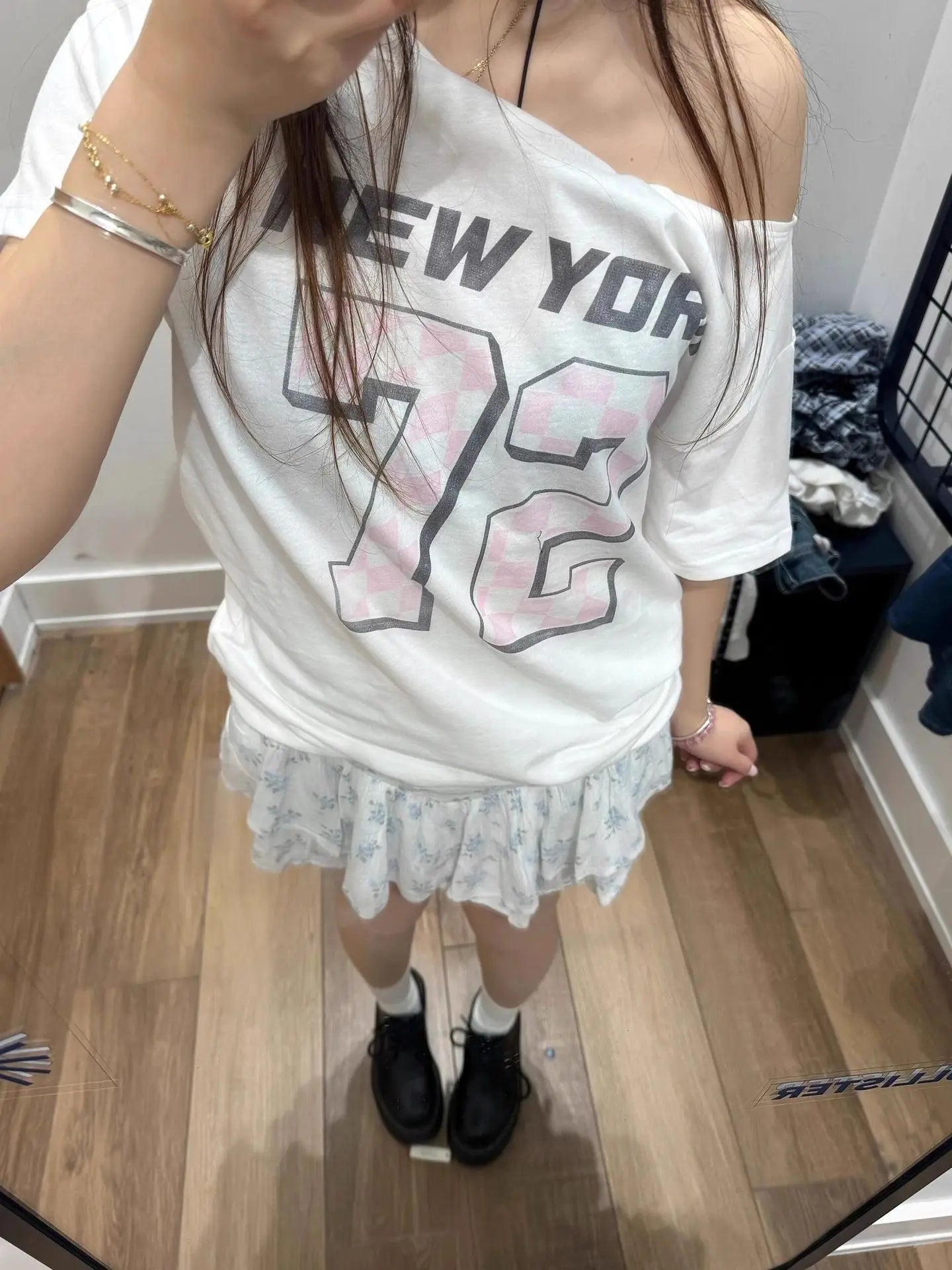Gray Puppy With Pearl T-shirts Women Summer Slash Neck Sexy Cotton Slim Short Sleeve Tee Cute Sweet Animal Tshirt Y2K Crop Tops