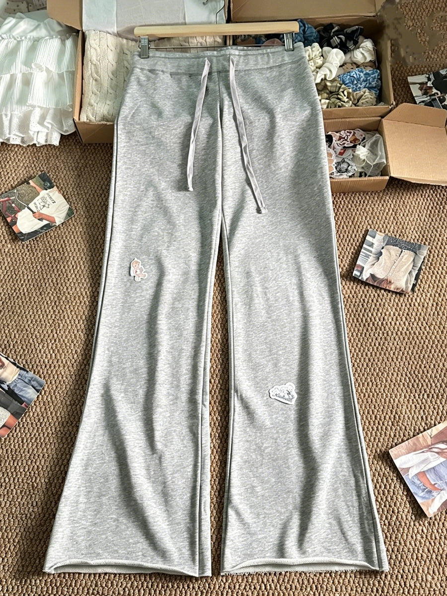 Sweet Solid Drawstring Joggers Sweatpants Women