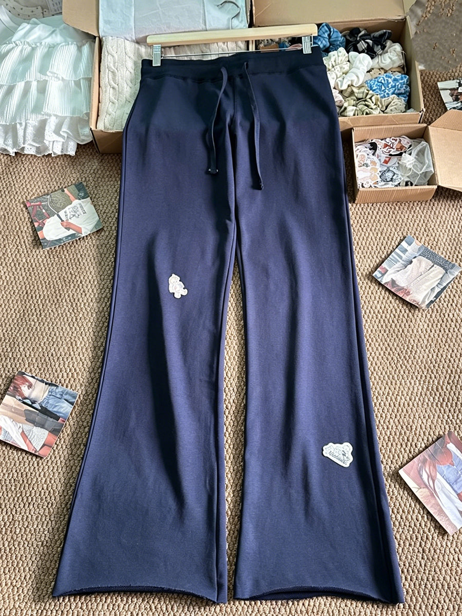 Sweet Solid Drawstring Joggers Sweatpants Women